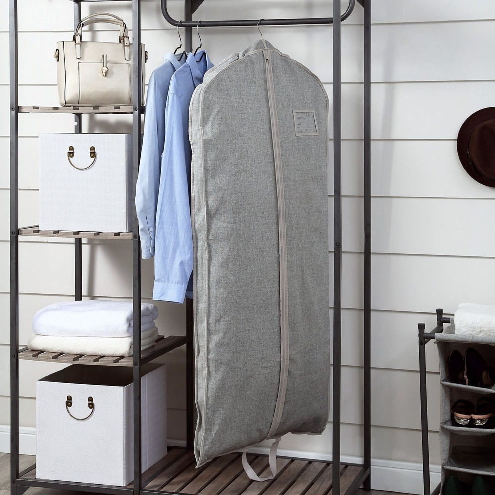 (2 pack Hanging Clothing Polyester & Polyester Zippered Garment Bag