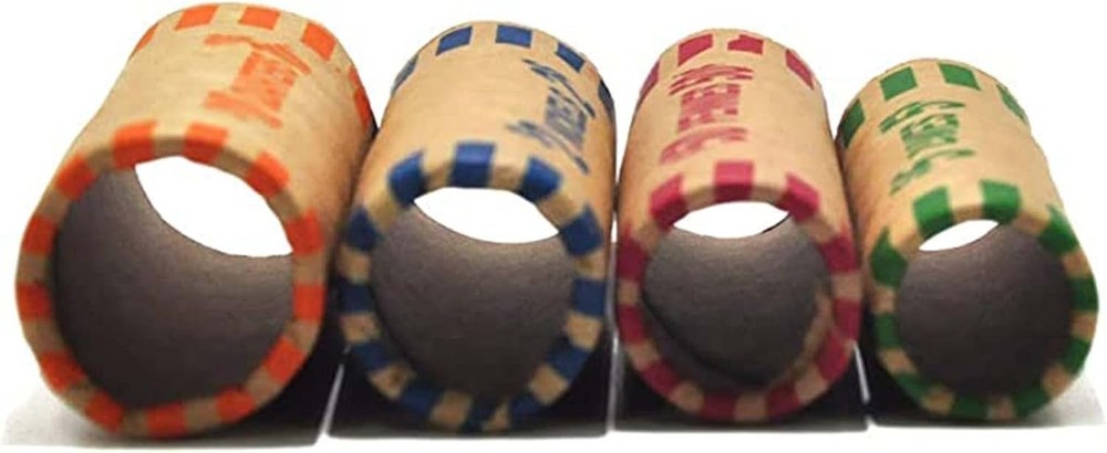 Safe & Sturdy Coin Wrapper Rolls - 128 Assorted for Quarters, Dimes, & More