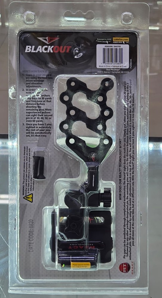 BLACKOUT React Sight 5 Pin .019 - With React Technology AS855BK