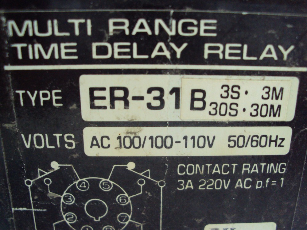 TEC Multi Range Time Delay Relay Type ER-31B Timer 3S-3M 30S-30M