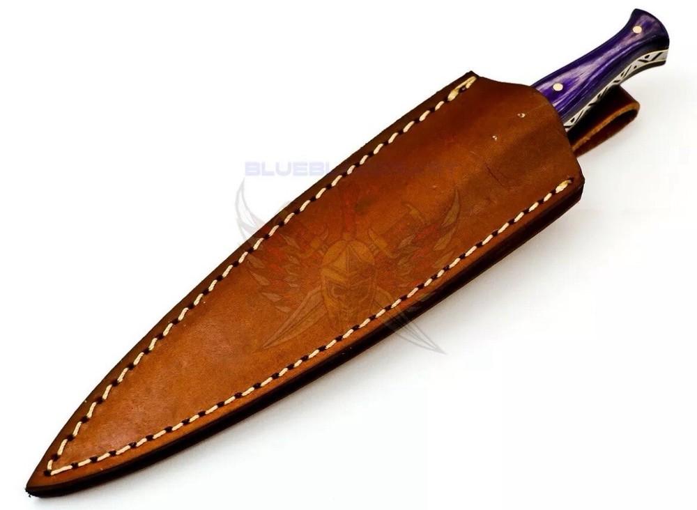 Damascus Double Edged Slick Tooth Pick Boot Knife