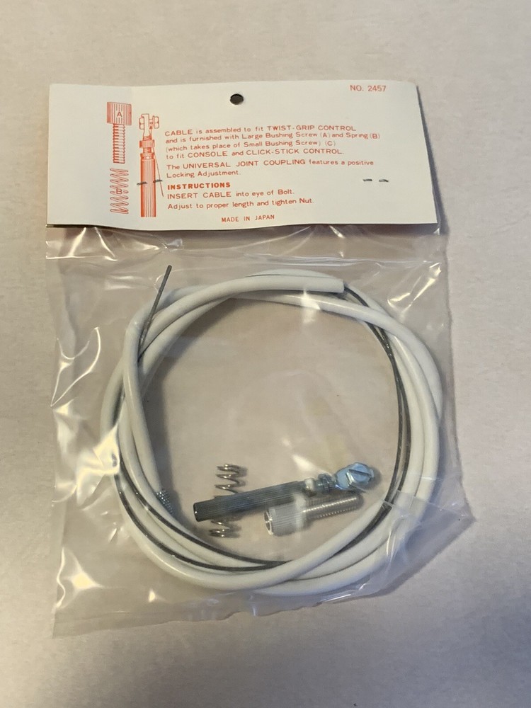 White Cherry 3-5 Speed Bicycle Cable - No 151 - Twist Grip & Click Stick Control