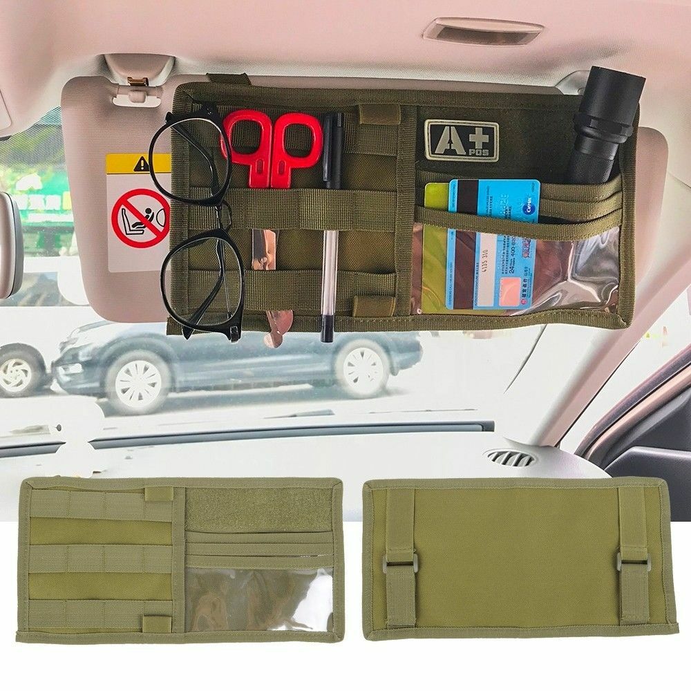 MOLLE Tactical Vehicle Visor Panel Car Visor Organizer Vehicle Visor Storage Bag