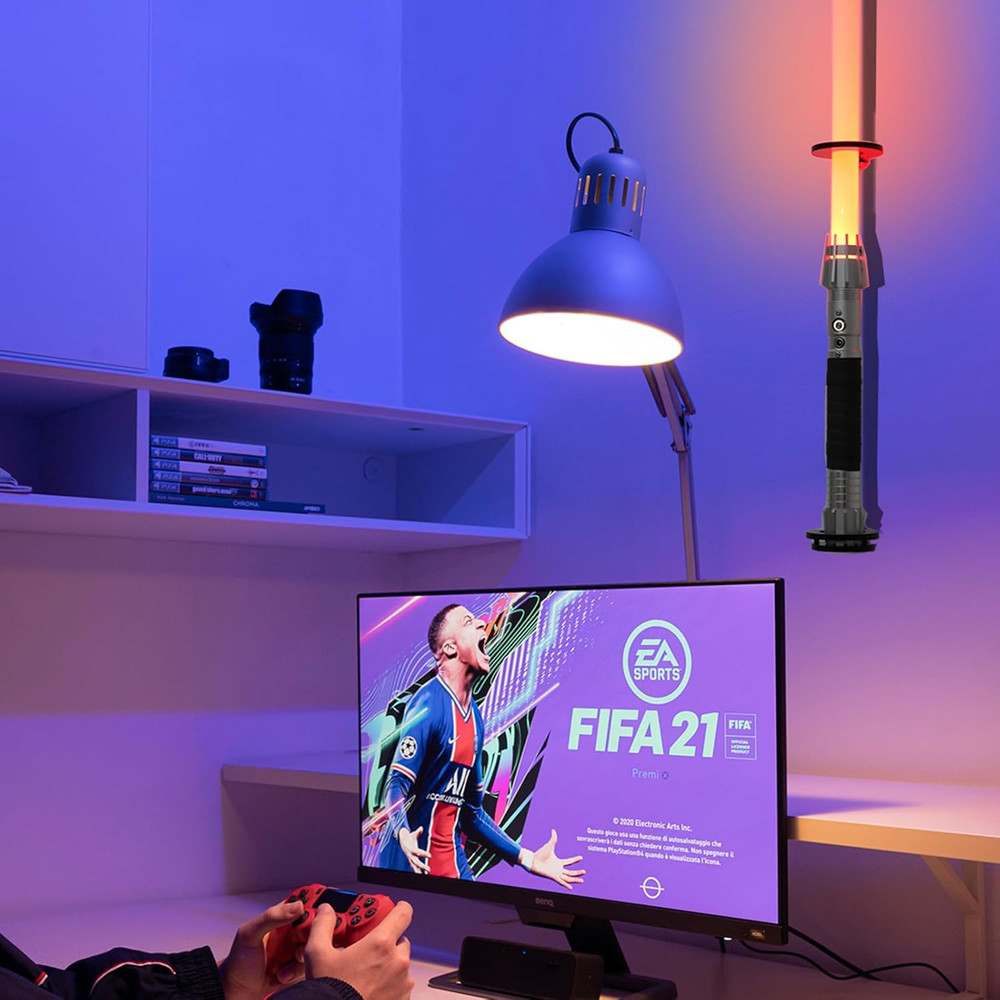 Vertical Acrylic Lightsaber Wall Mount Display Bracket - Black