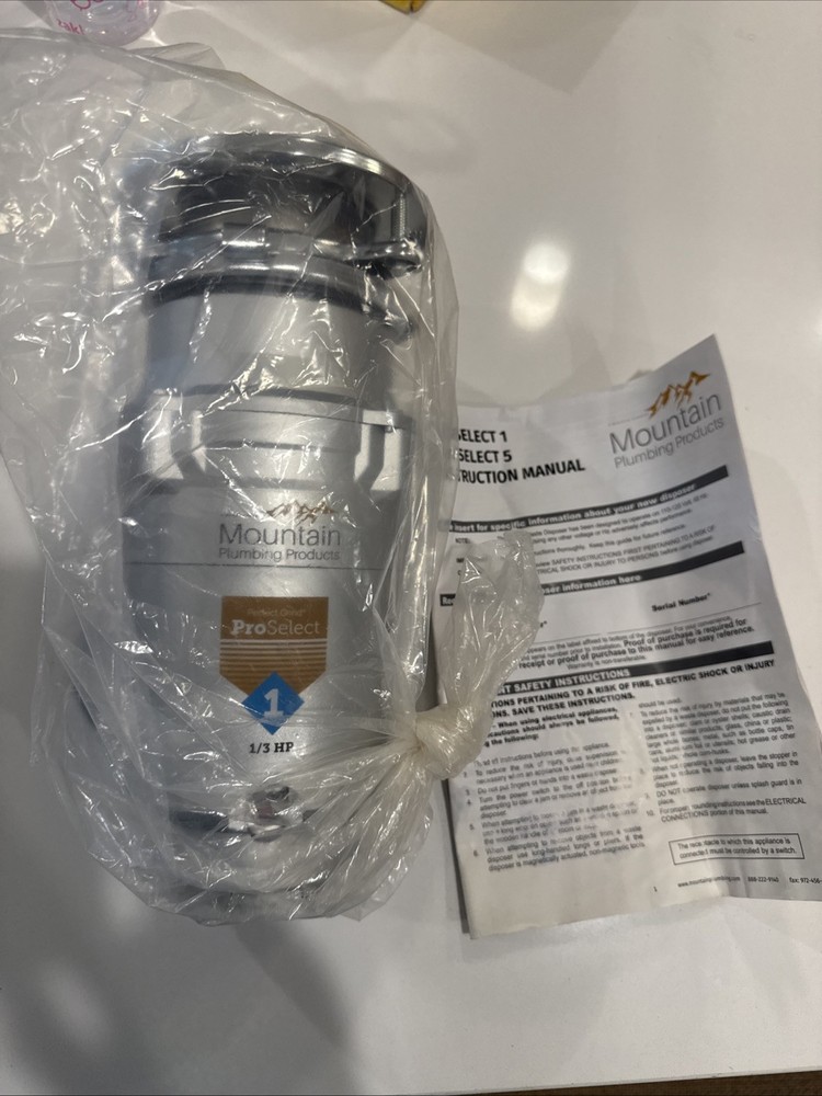 Perfect Grind ProSelect 1 Waste Disposer Continuous Feed 3 Bolt Mount 1/3 HP NOB