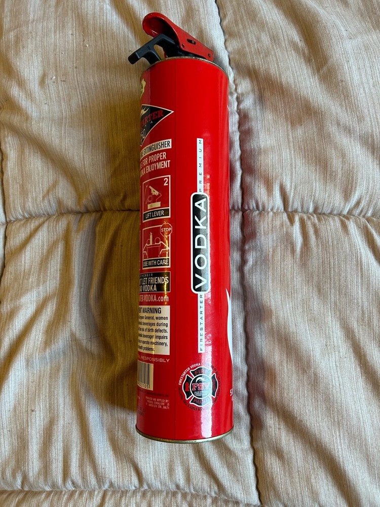 FireStarter EMPTY Bottle Premium Vodka 750ml Fire Extinguisher Shape.
