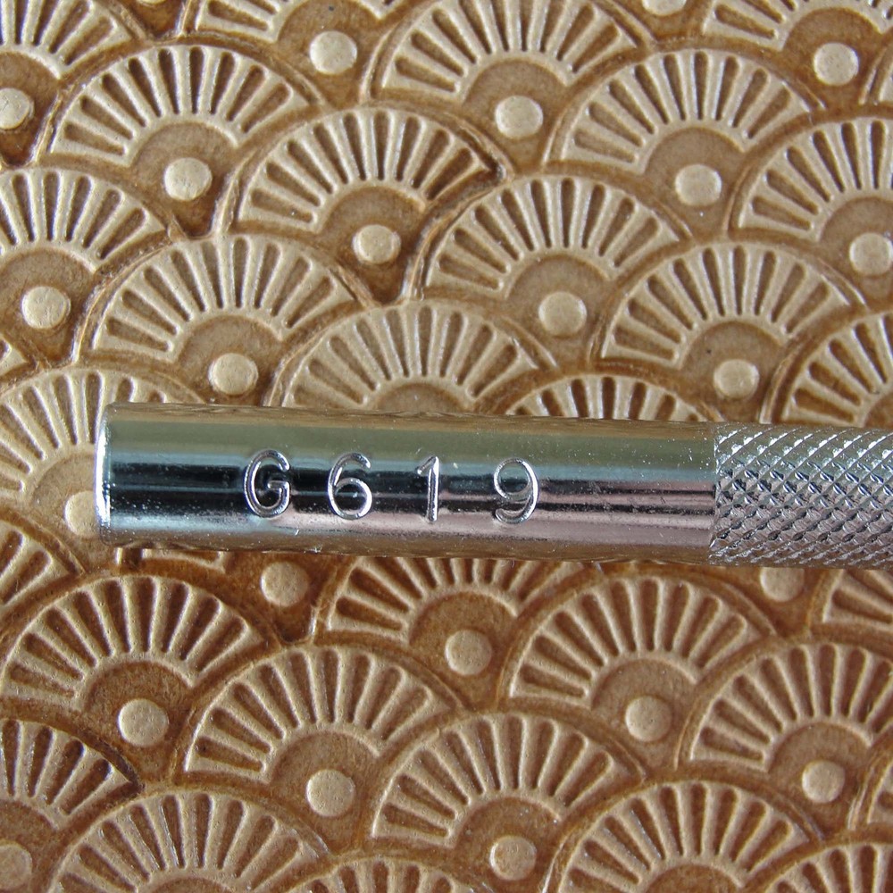 Leather Stamping Tool - Petal Shell w/ Dot Stamp