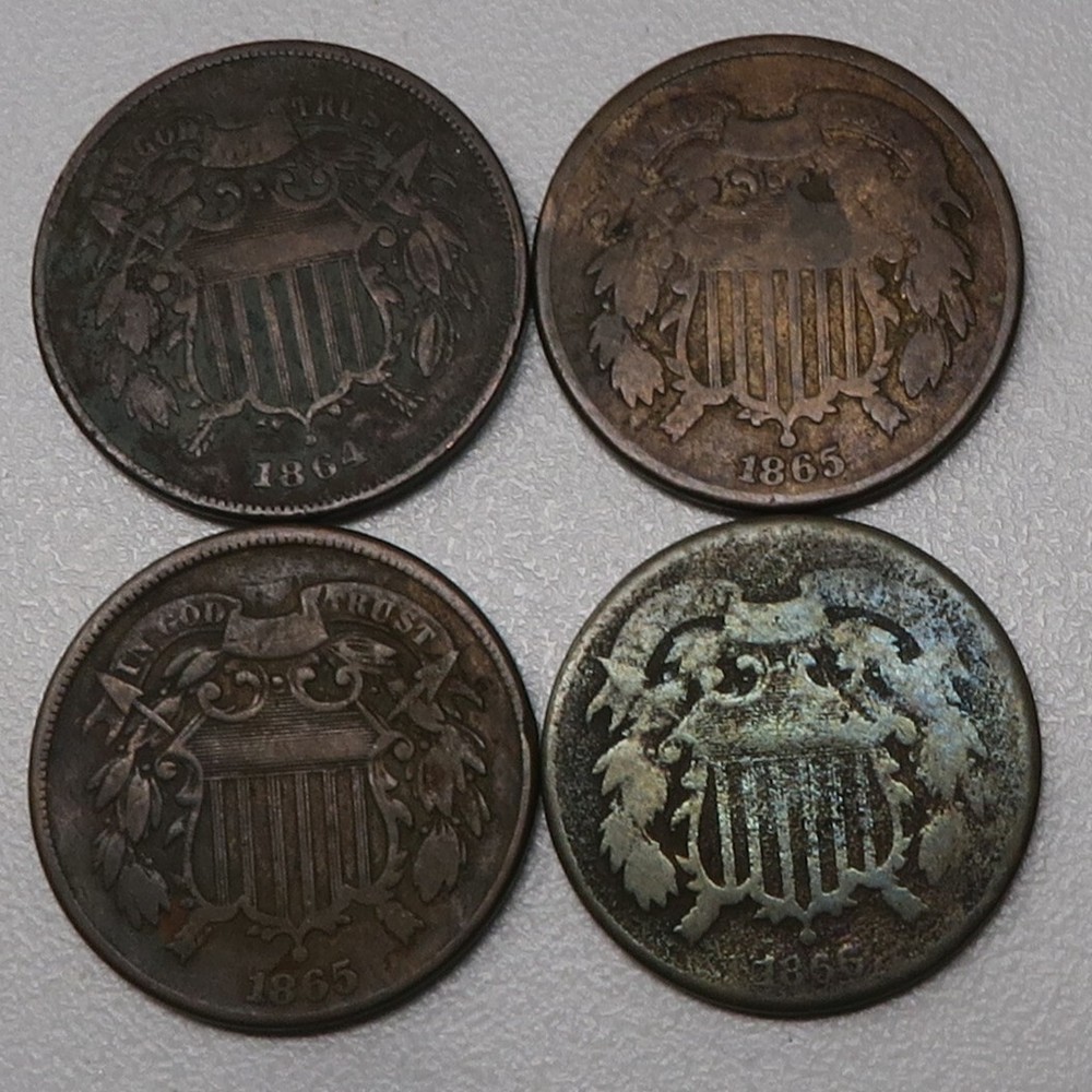 11x 1864-1870 2 Cent Pieces 2c 28666