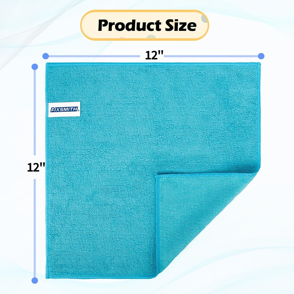 FIXSMITH Microfiber Cleaning Cloth, 20 Pack 20PK, 5 Colors Assorted