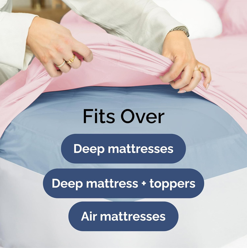 Extra Deep Cal King Sheet Set - 6 Piece Breathable & Cooling Sheets - Hotel Luxu