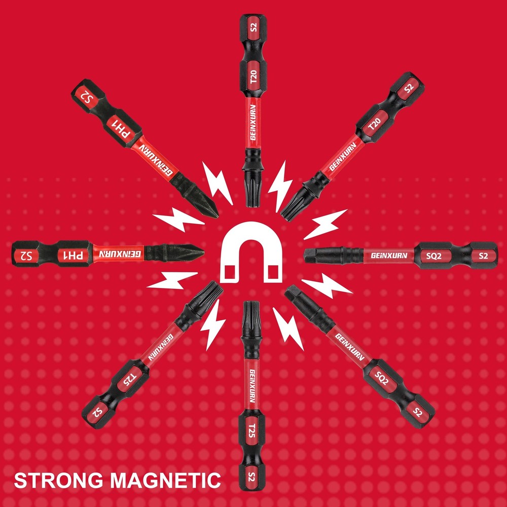 GEINXURN Impact Tough Phillips Square Torx 2 in. Insert Driver MIXED-35PC
