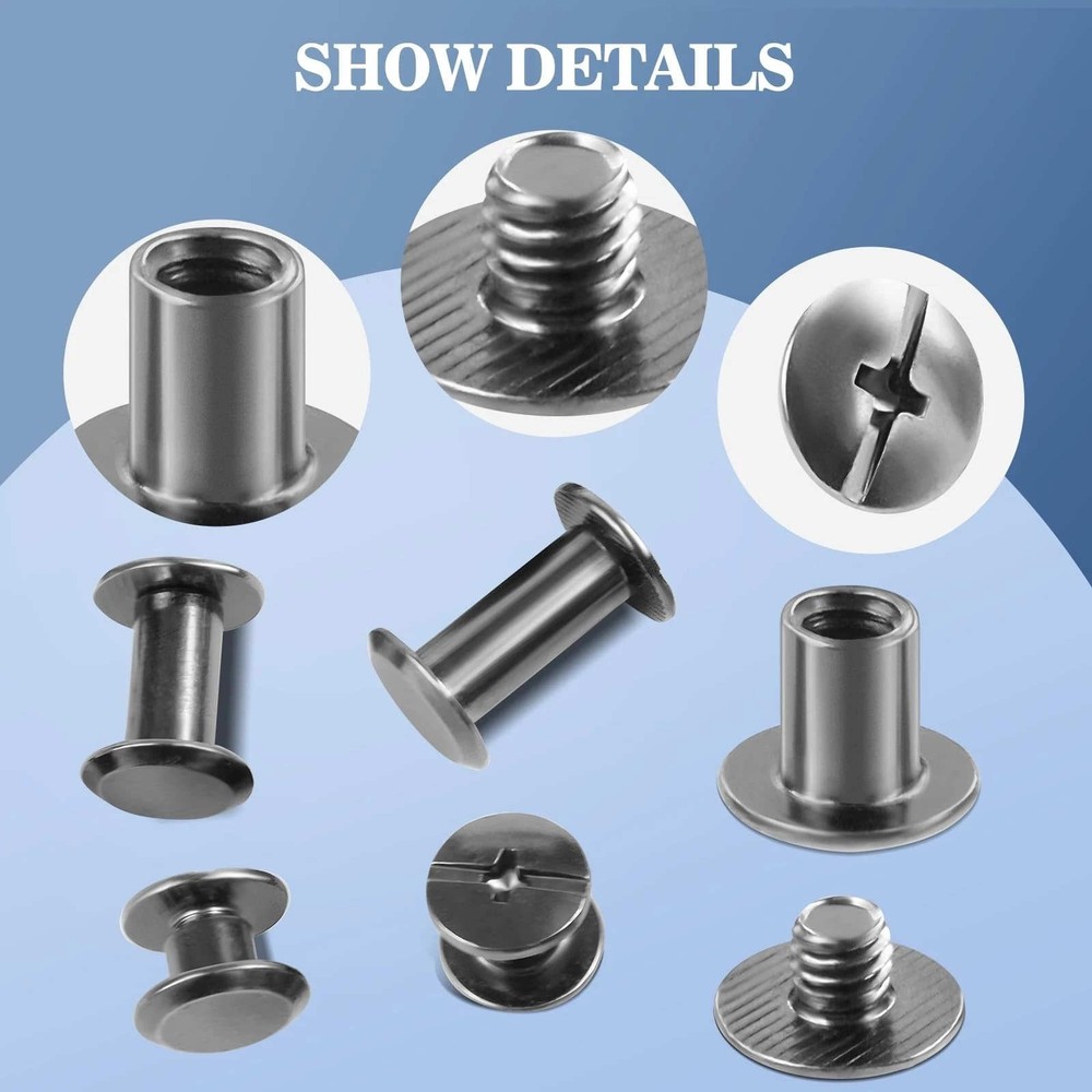 110set/pack No-pattern 6 sizes Chicago Screws For Home DIY Leather Working