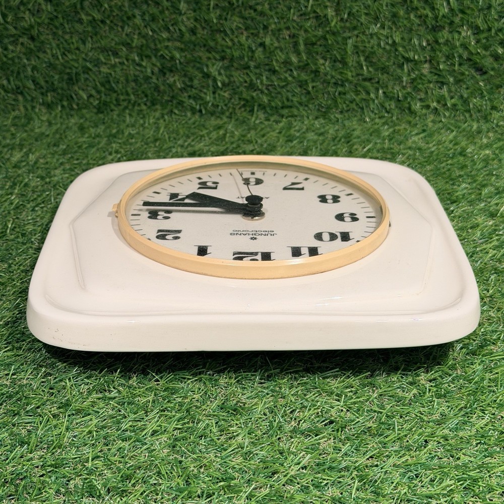 Junghans Vintage Retro Square Kitchen Ceramic German Wall Clock / Working