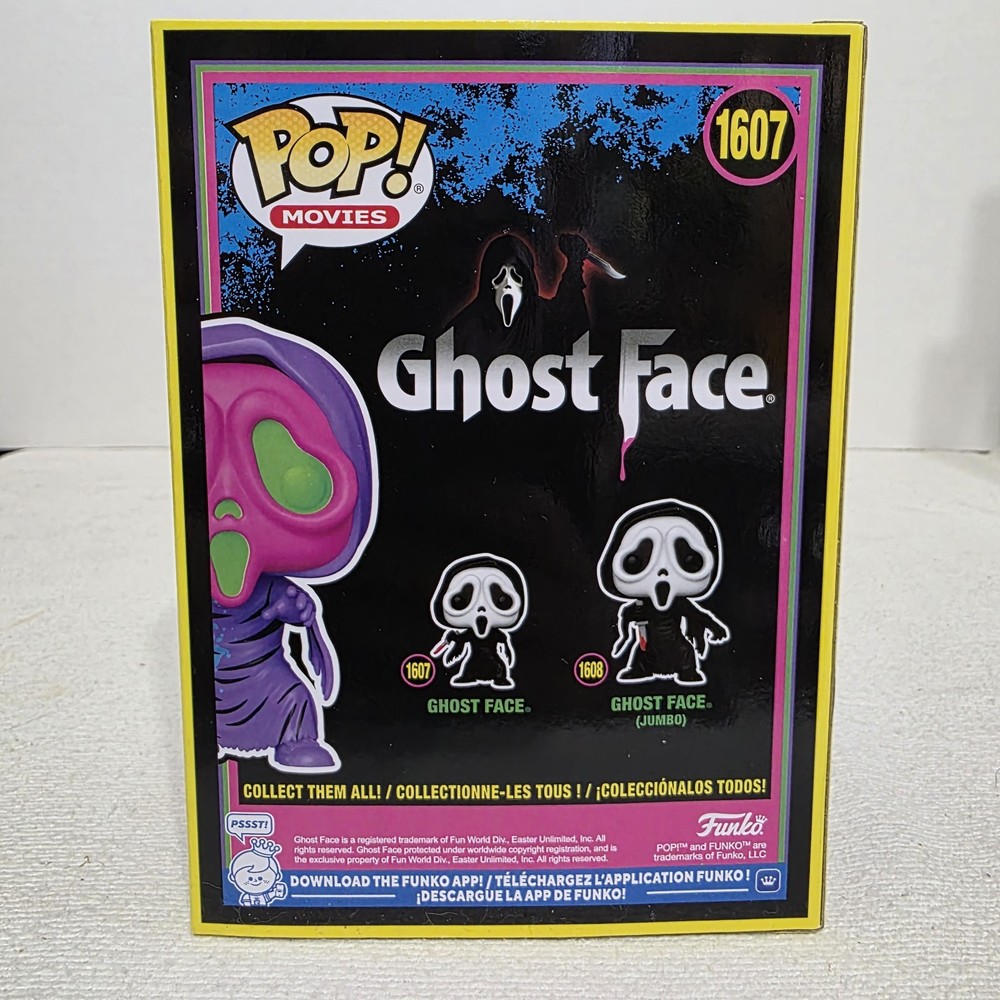 Funko Pop! Scream - Ghost Face #1607 (Black Light) - EE Exclusive With Protector
