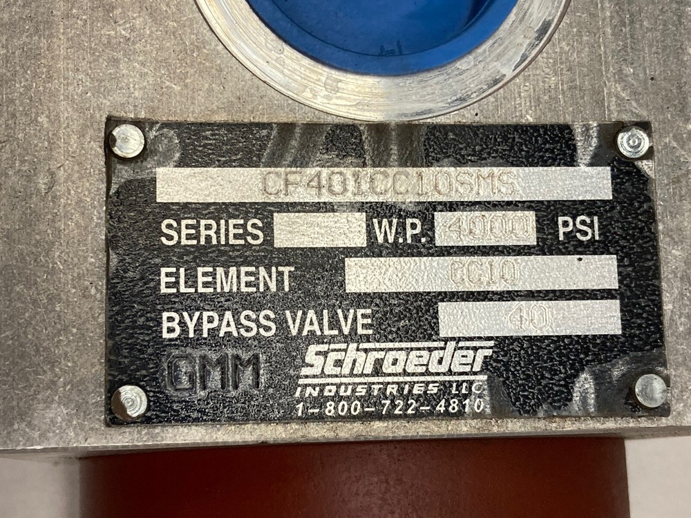 Schroeder Industries,CF401CC10SMS,Filter Housing Assembly Pressure Switch