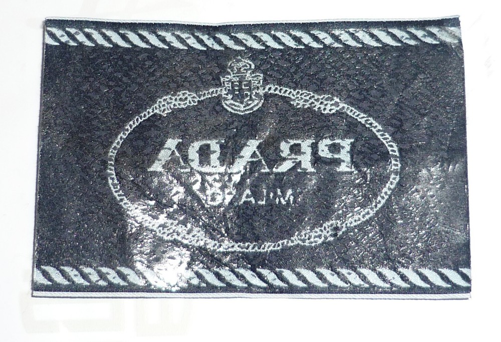 PRADA Logo Tag LABEL Replacement patch, 3"x2"