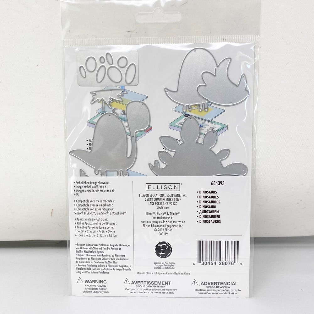 Sizzix Thinlits Dinosaurs Cutting Dies Pete Hughes Cute Animals 664393 NEW