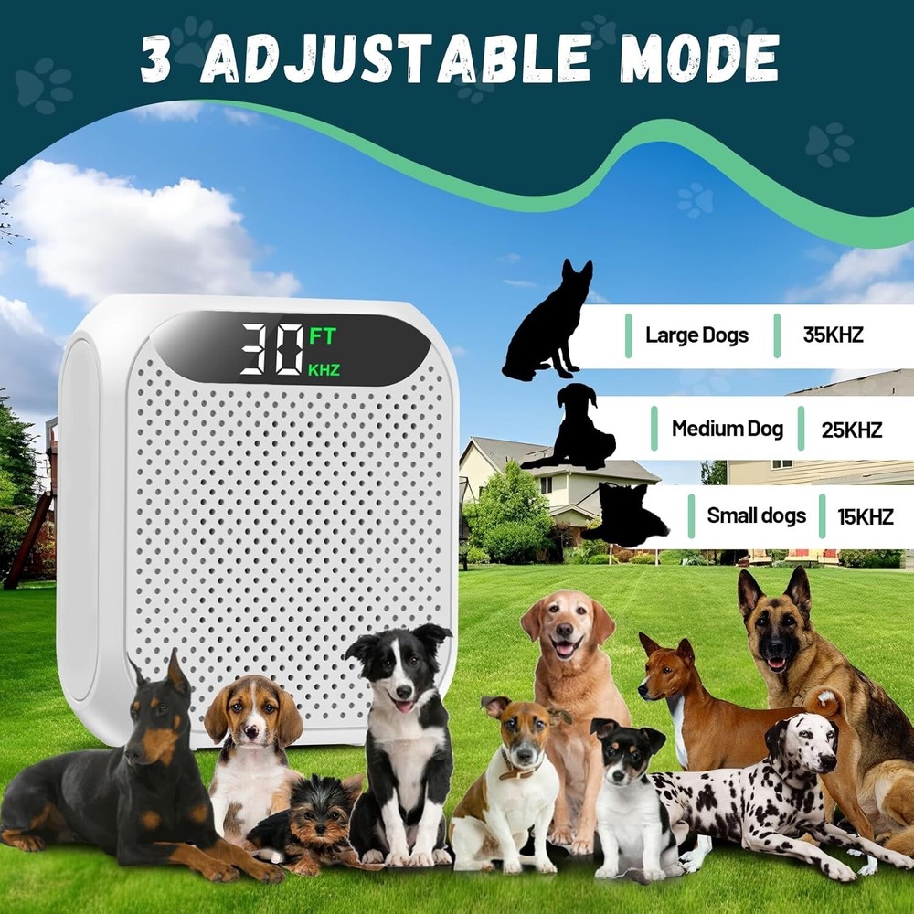 Anti Barking Devices, 30FT Effective Range and 3 Adjustable Modes, Rechargeable
