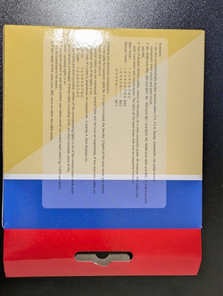 RJ45, RJ11, RJ12 Cable Tester