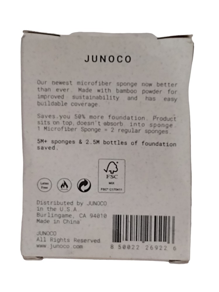 Junoco MICROFIBER BAMBOO SPONGE Natural Finish ANTIMICROBIAL HYDROPHILIC Blue