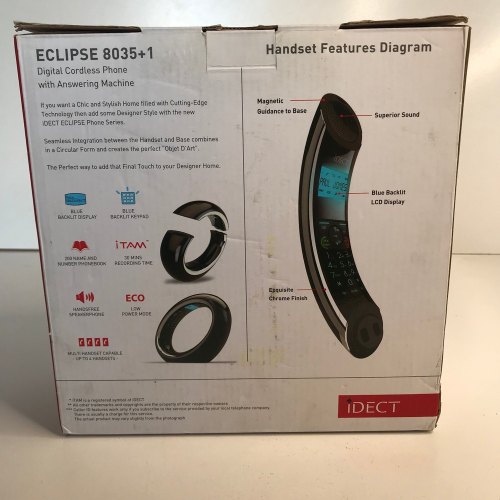 Idect Eclipse 8035 +1 Digital Cordless Phones With Answering Machine x 2