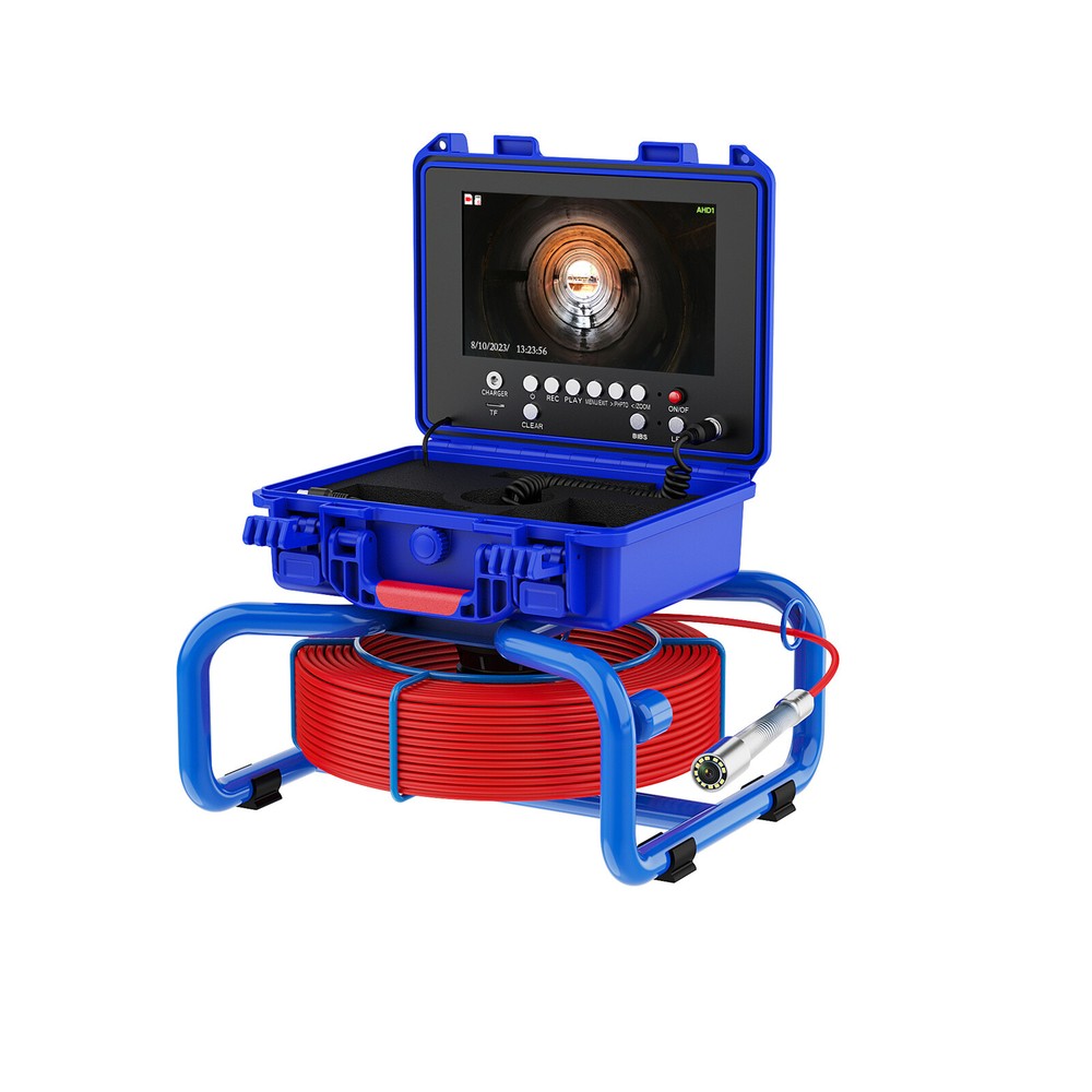 Pipe Inspection Camera with 512Hz Transmitter Self-leveling Sewer Camera 50M 9"