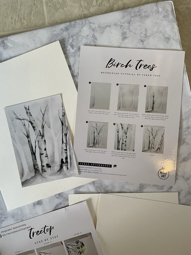 Let’s Make Art Sarah Cray Watercolor Tutorials Burch Trees, Treetop