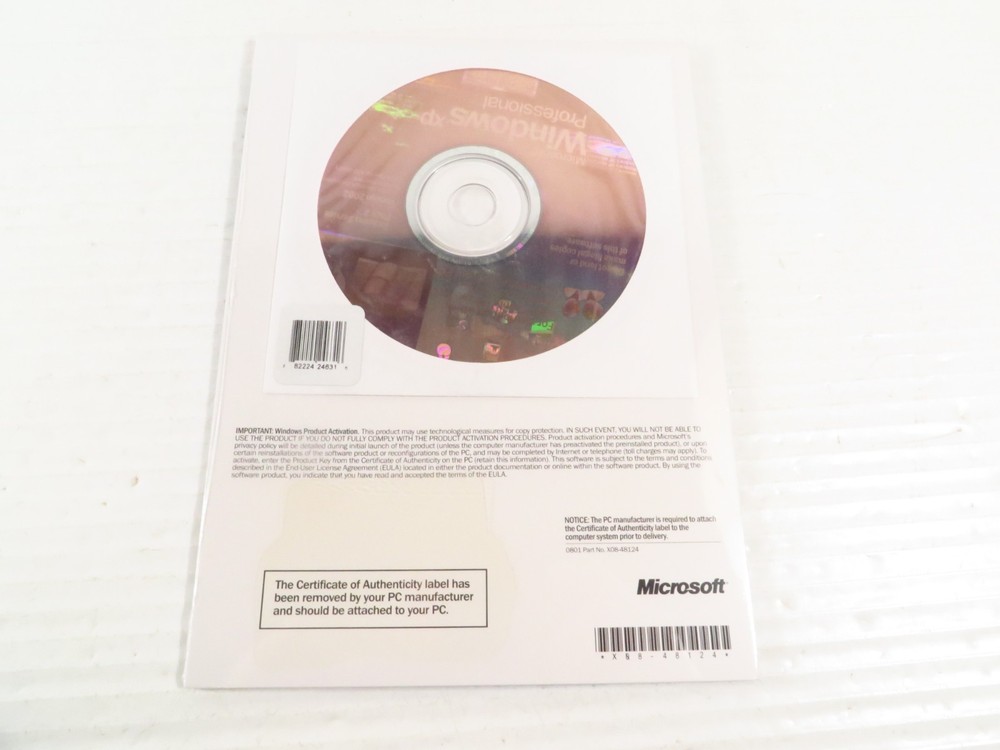 Sealed Microsoft Windows XP Professional W/SP2, (No License Key)
