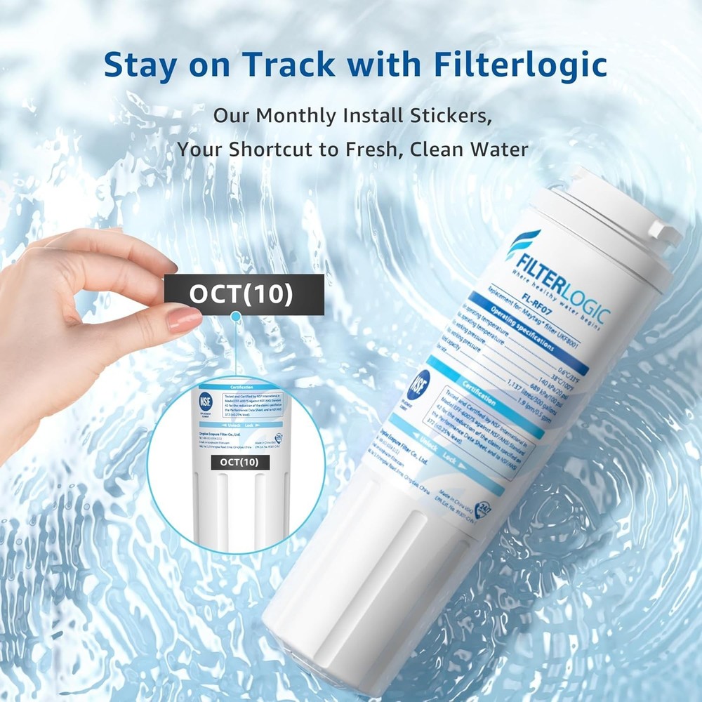 Filterlogic Refrigerator Water Filter Replacement for Filter 4, (Pack of 2)