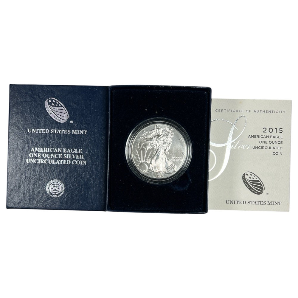 2015 Uncirculated $1 American Silver Eagle Box & COA NB126