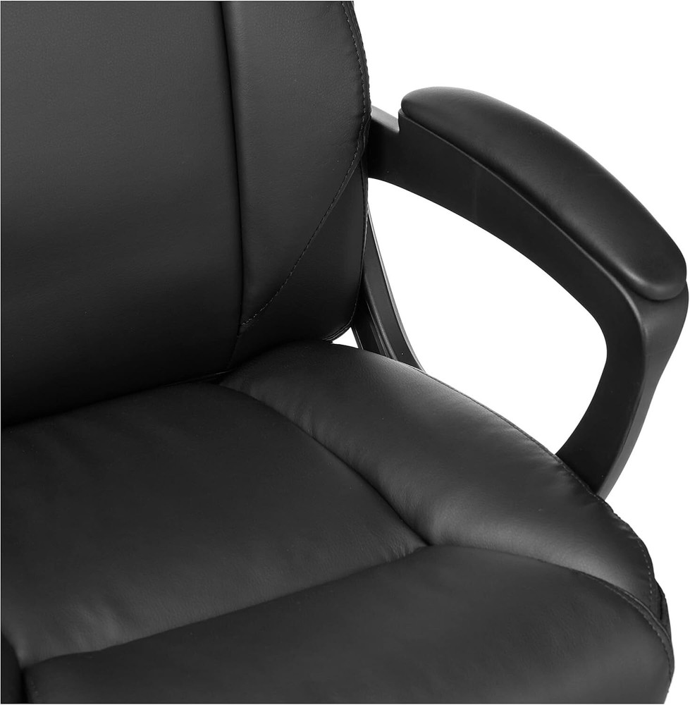 PU Padded Mid-Back Height Adjustable Office Computer Desk Chair with Armrest