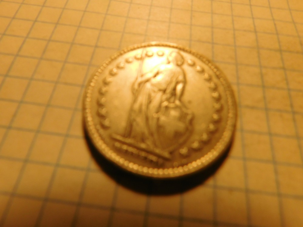 SWITZERLAND 2 FRANCS 1922 B SILVER # 1127