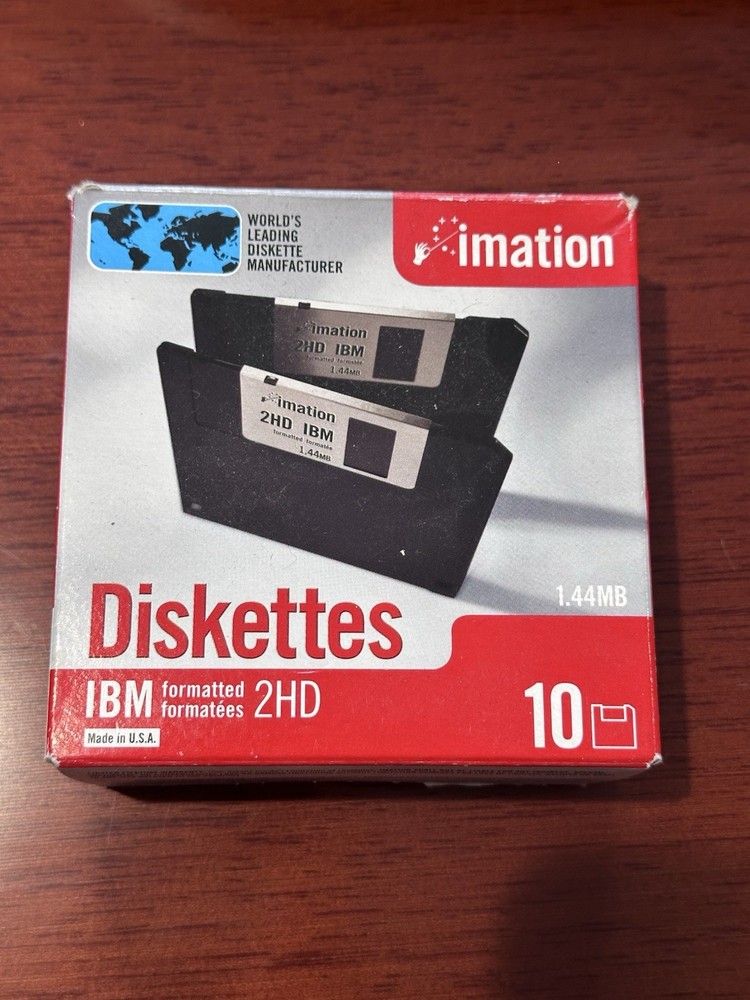 VTG Imation 3.5" Floppy Disk 9 Pack 1.44MB IBM Open Box