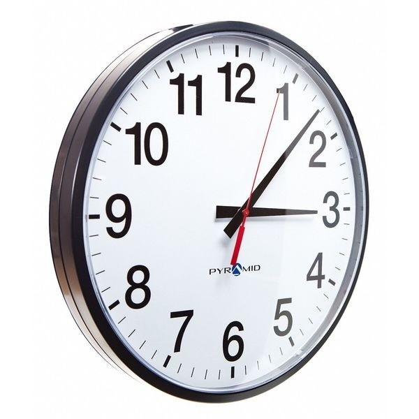 Pyramid 9A13ag 13-1/4" Analog Wireless Wall Clock, Black