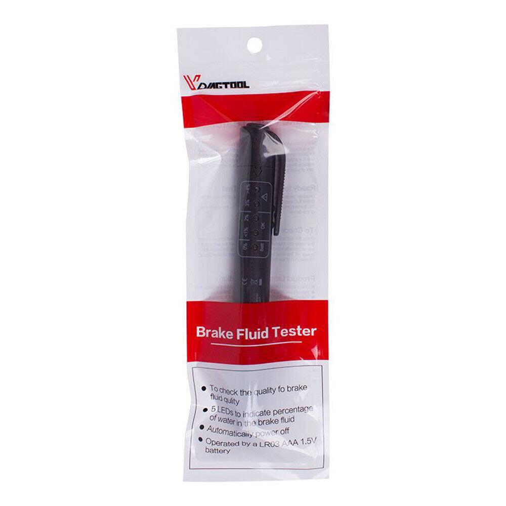 Auto Liquid testing Brake Fluid Tester pen 5 LED indicator display for DOT3/DOT4
