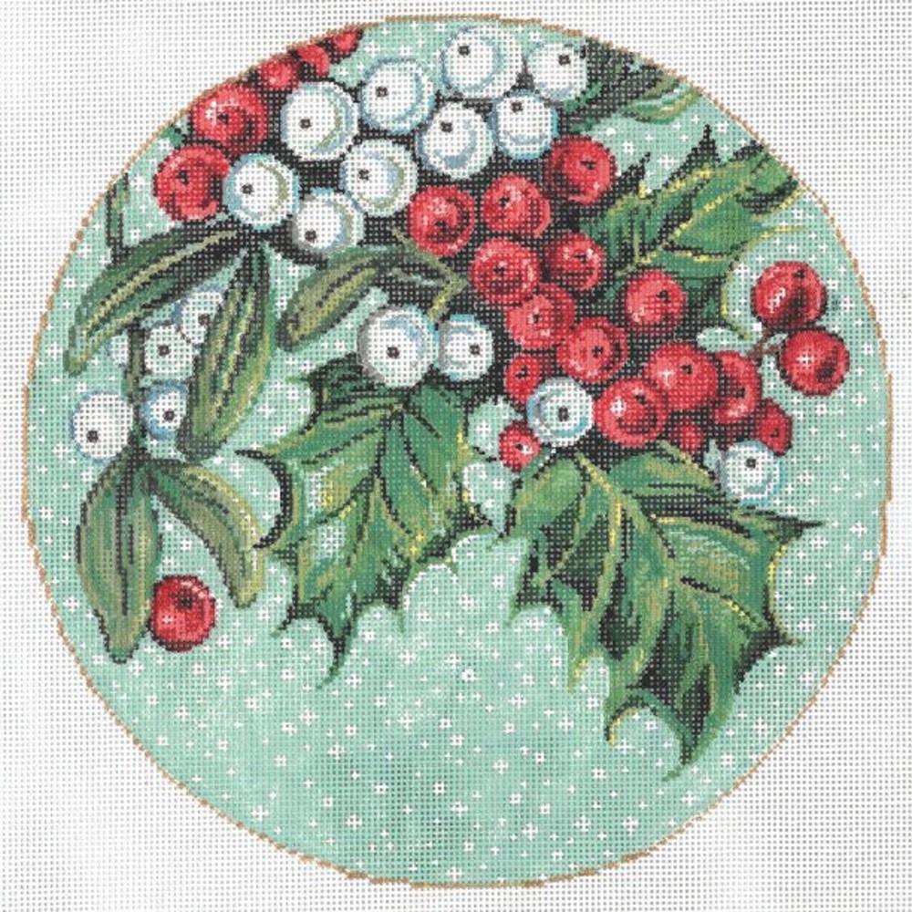 Needlepoint Handpainted Sandra Gilmore Berries 8"