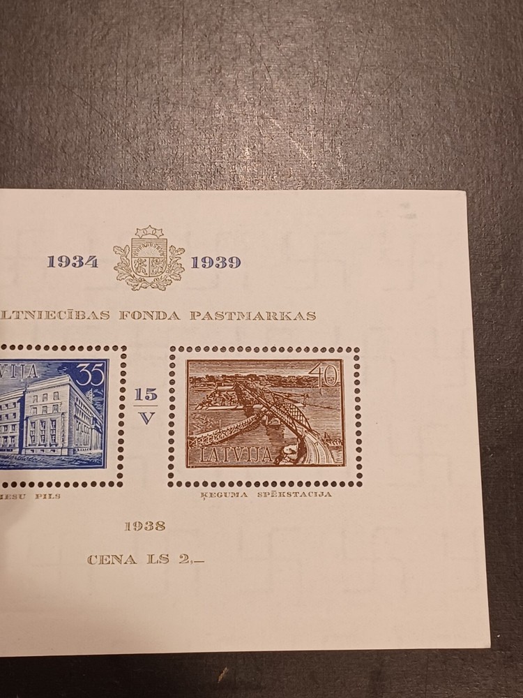 1934 1939 Latvia Unused Sheetlet Hinged