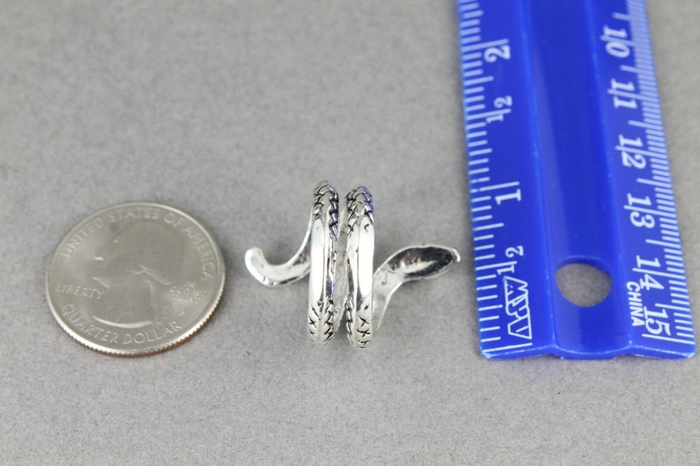 Silver snake ring asp cleopatra toga wrap serpent adjustable medusa statement