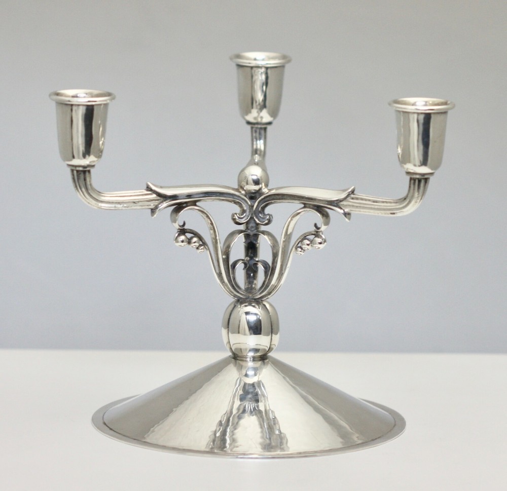 A Silver Three-Light Candelabrum