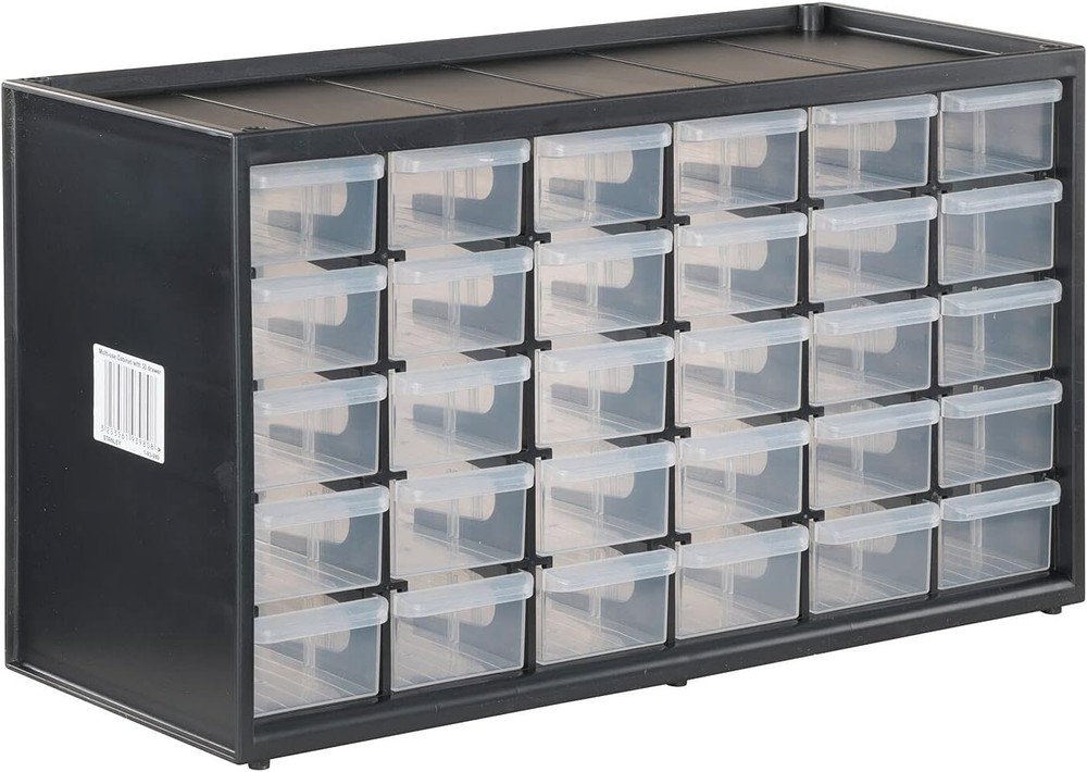 CRAFTSMAN Storage Organizer 30 Small Drawer Modular System Stackable Black White