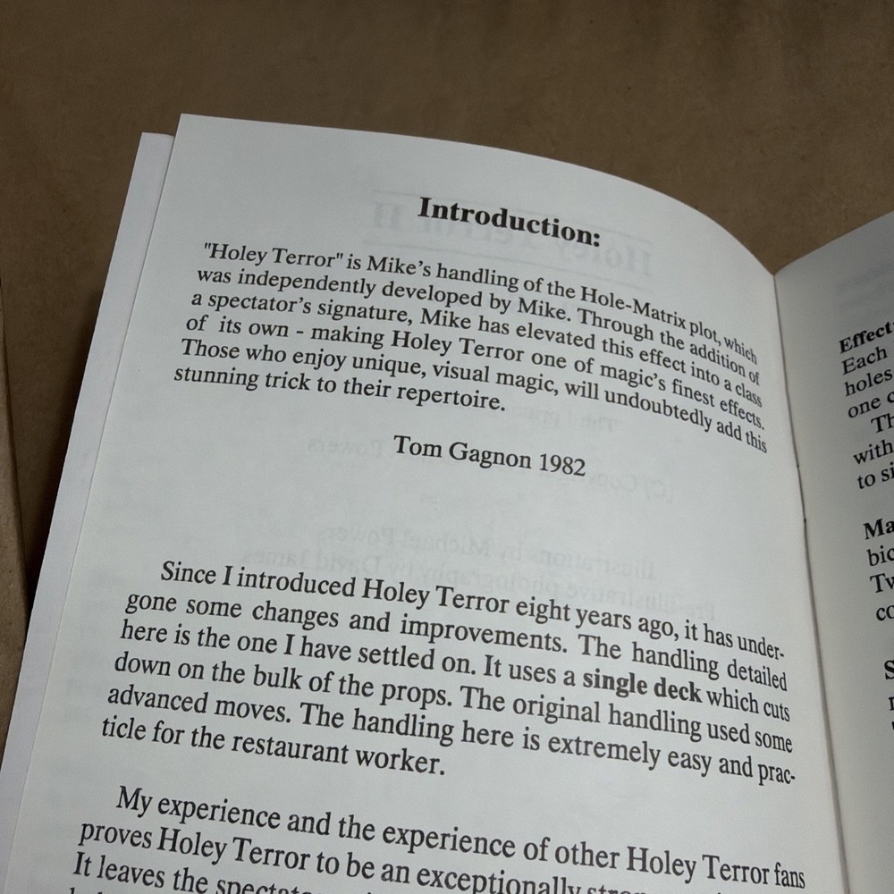 Mike Powers The Ultimate Holey Terror II Sequel Michael Powers Magic Trick 1990