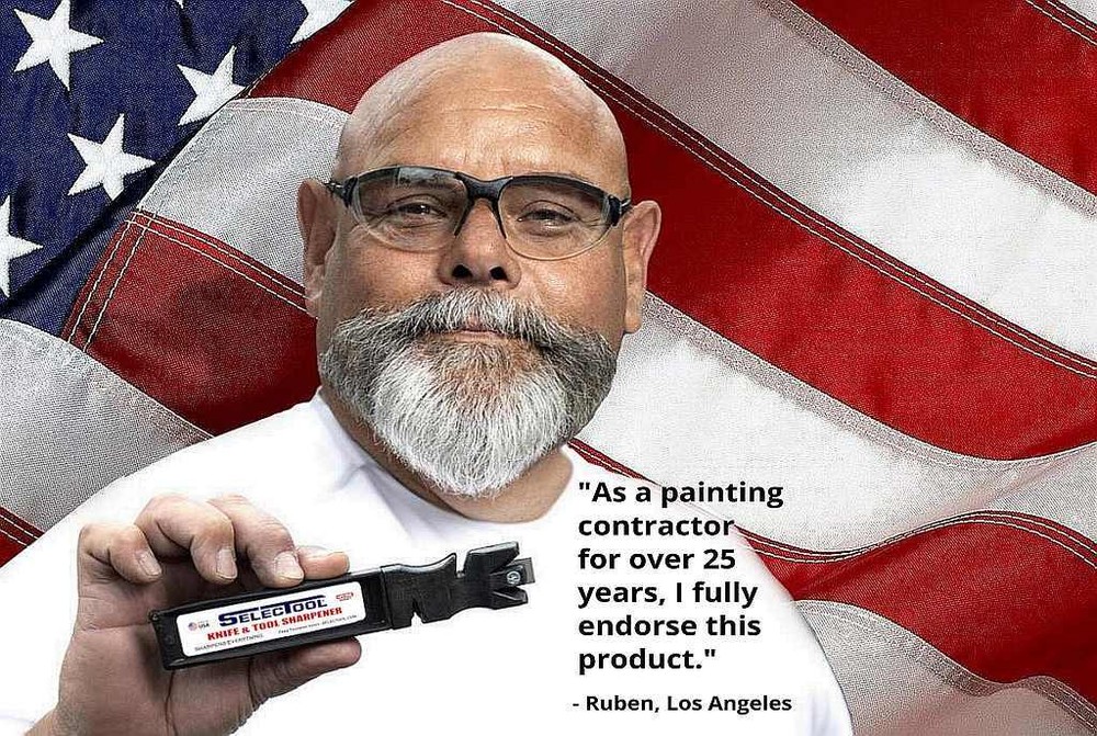 SELECTOOL Knife Sharpener 4-in-1, Master Kitchen Knife Sharpening Tool- USA Made