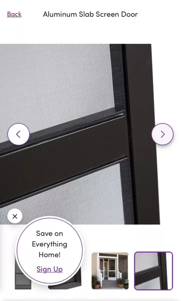 SCREEN DOOR WITH FRAME AND HINGES