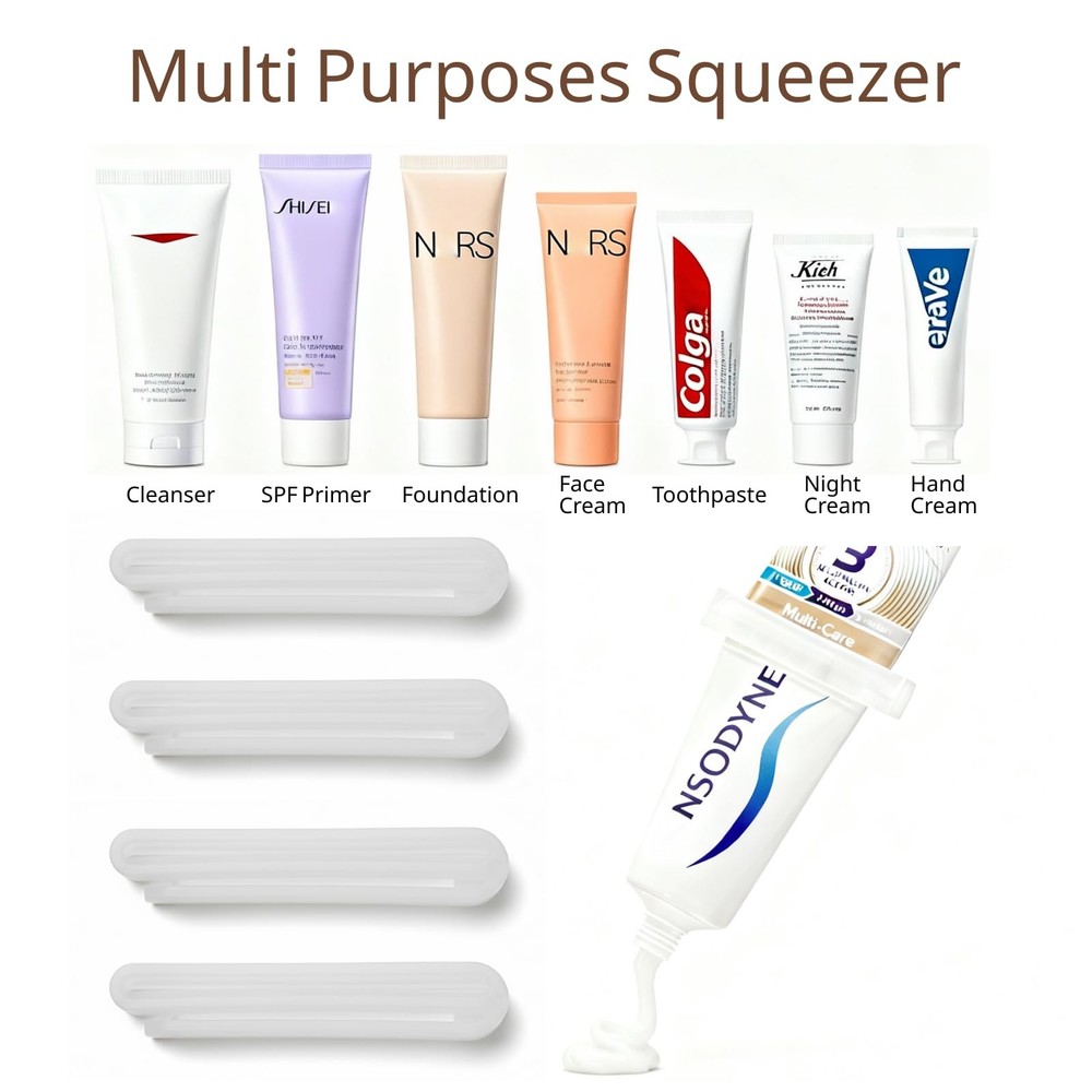 2-Pack Toothpaste Tube Squeezer by JM.JEEMI - Easy Squeeze Clear-2 Pack