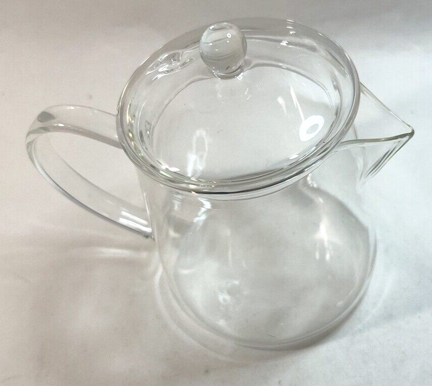 Clear Glass Personal Tea Steeping Pot & Vented Lid