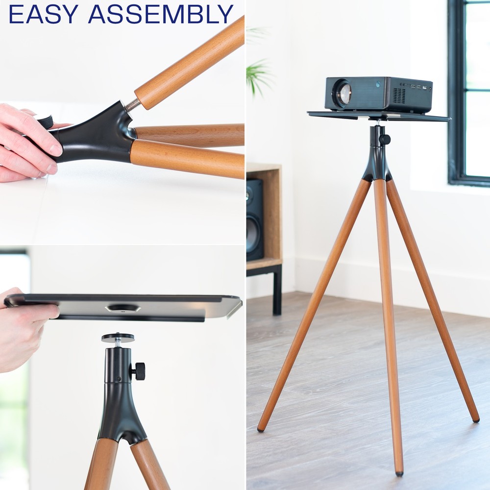 VIVO Dark Walnut Easel Studio Projector Stand