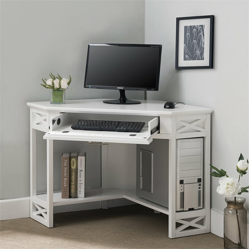 Leick Corner Computer Desk in White