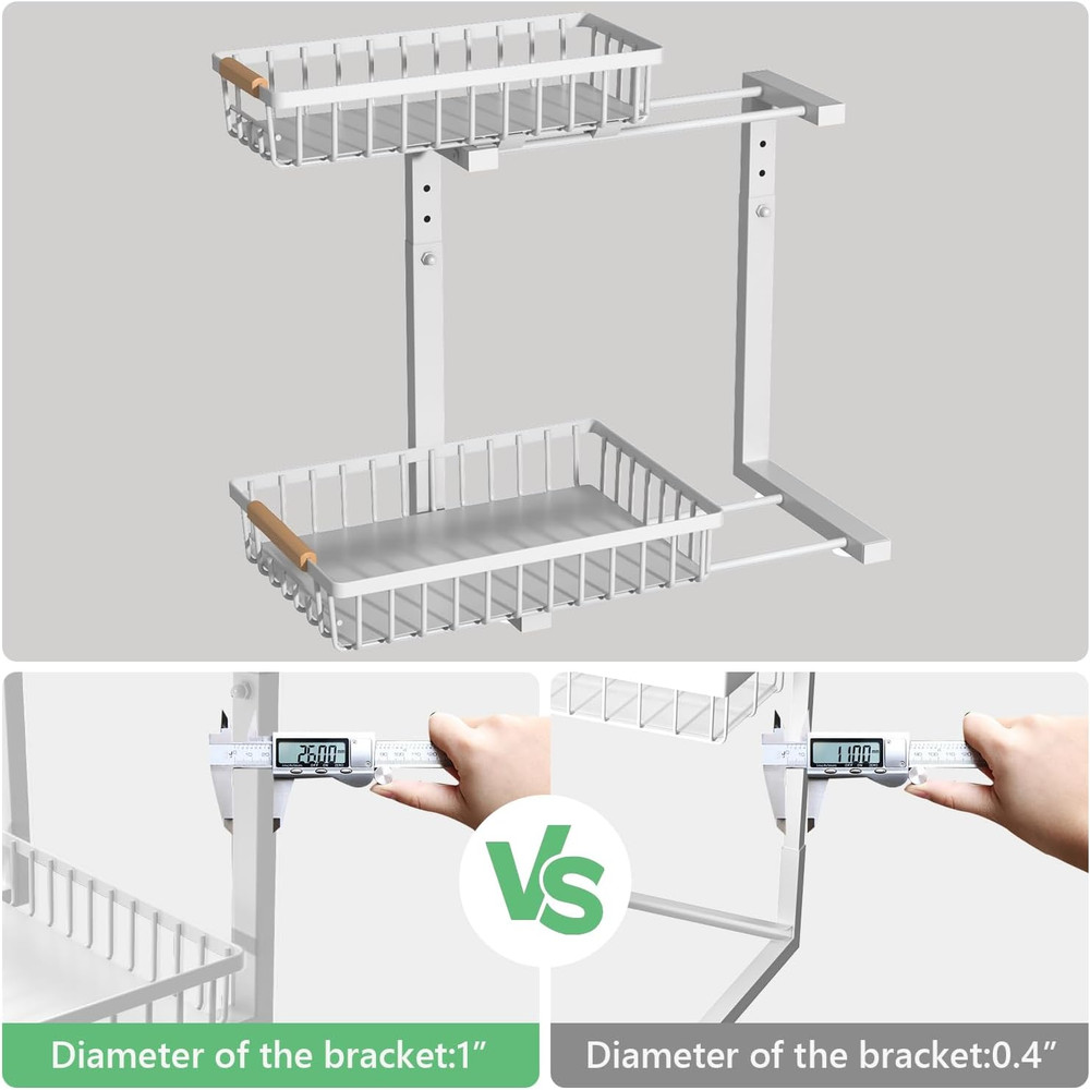 under Sink Organizers,5 Adjustable Height，Metal Pull Out under Sink Organizers a