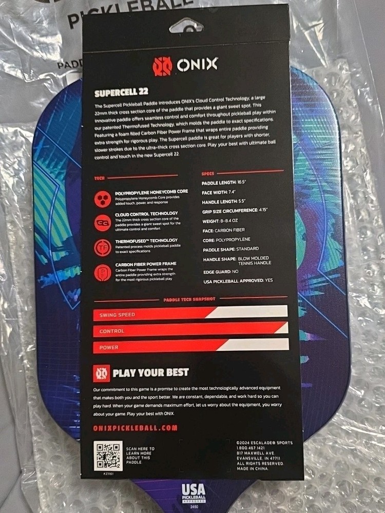 ONIX Supercell 22 Pickleball PaddleBlue