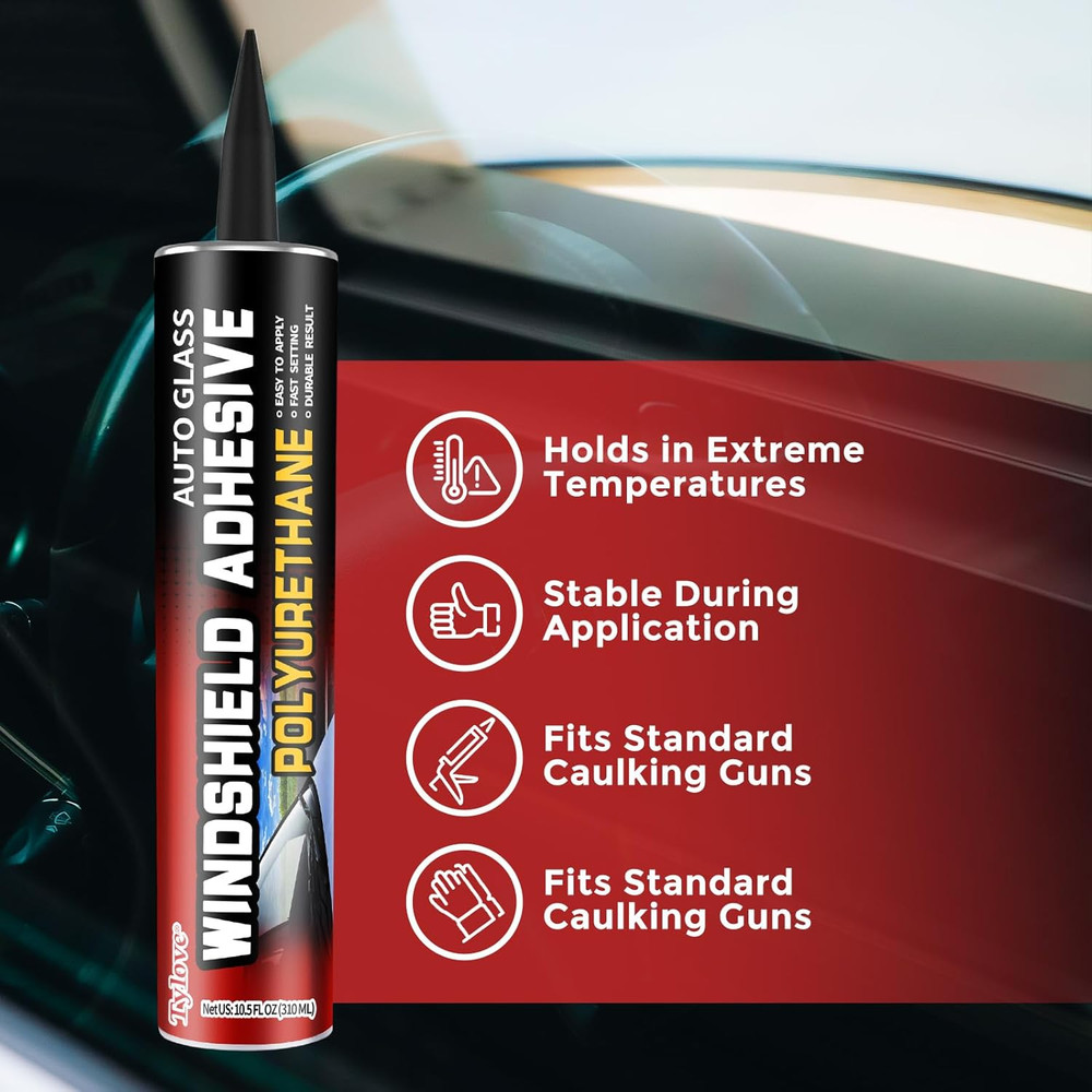 Windshield Urethane Adhesive Sealant - Quick Curing & Weather Resistant and Prof